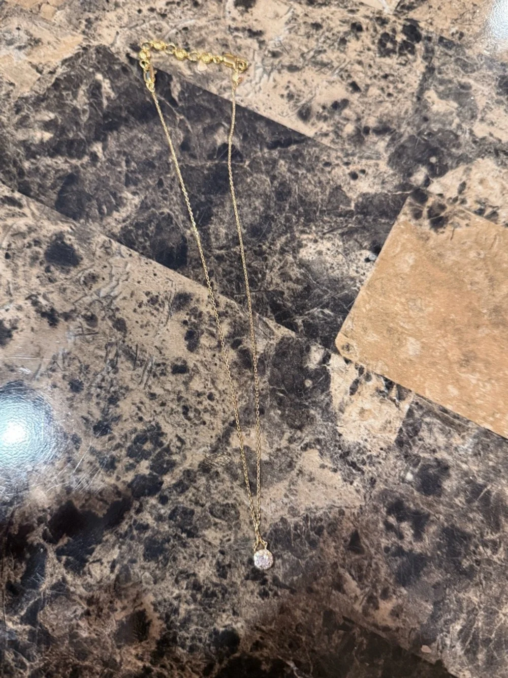 Henri Bendel Gold Tone Pave Diamond-Style Halo Necklace - Picture 10 of 10